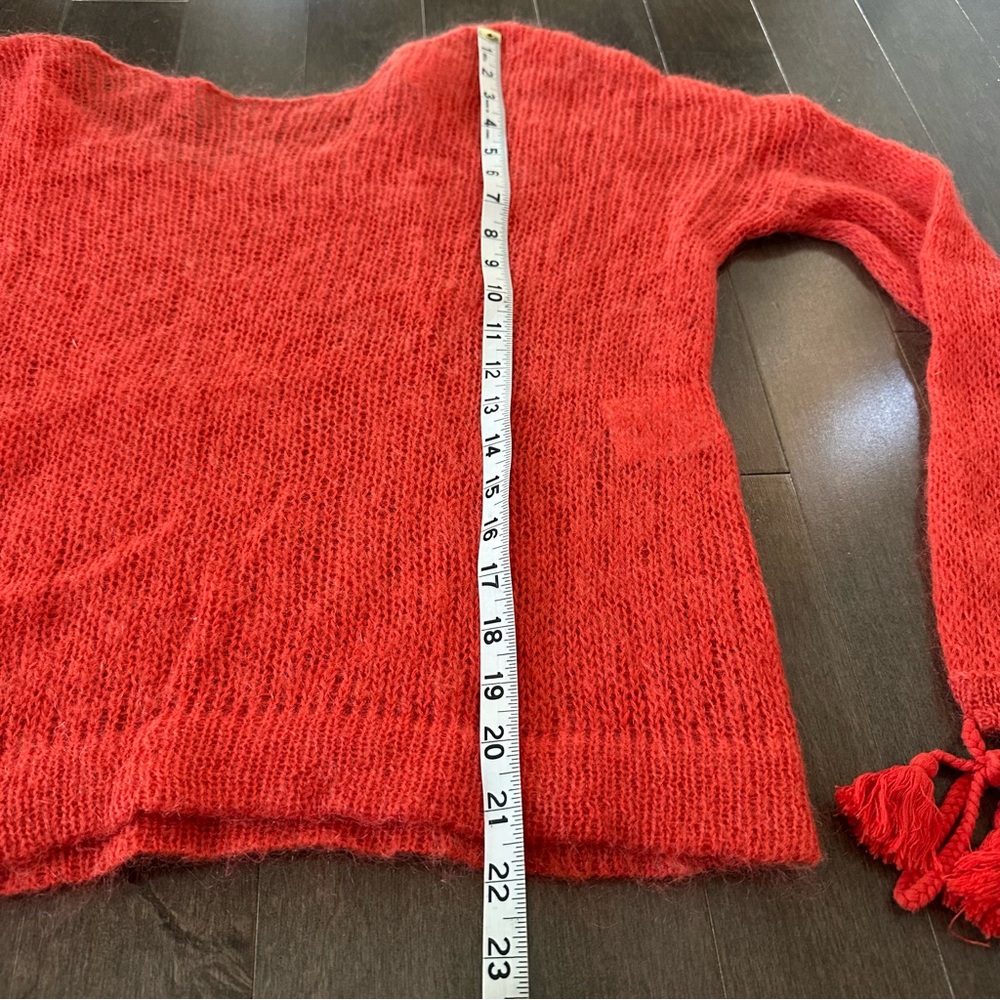 Sezane Dickey Mohair Merino Sweater Tassel Boho Open Knit Lightweight M - Picture 6 of 10